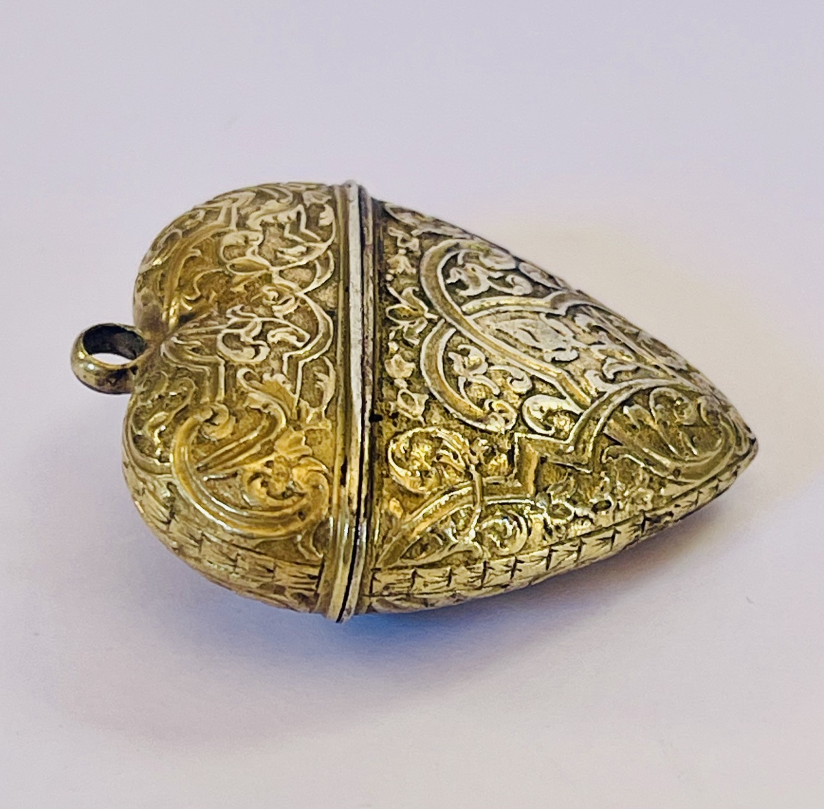 Pendentif en forme de cœur ouvrant en vermeil -photo-1